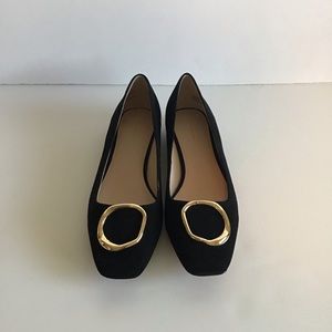 Something Navy Black Lily Flats Size 9